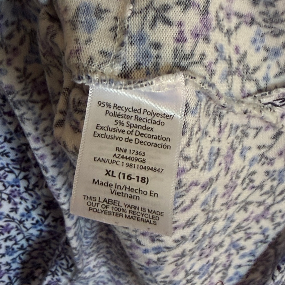 Aria Purple and Blue Floral Pajama Dress - Picture 5 of 6